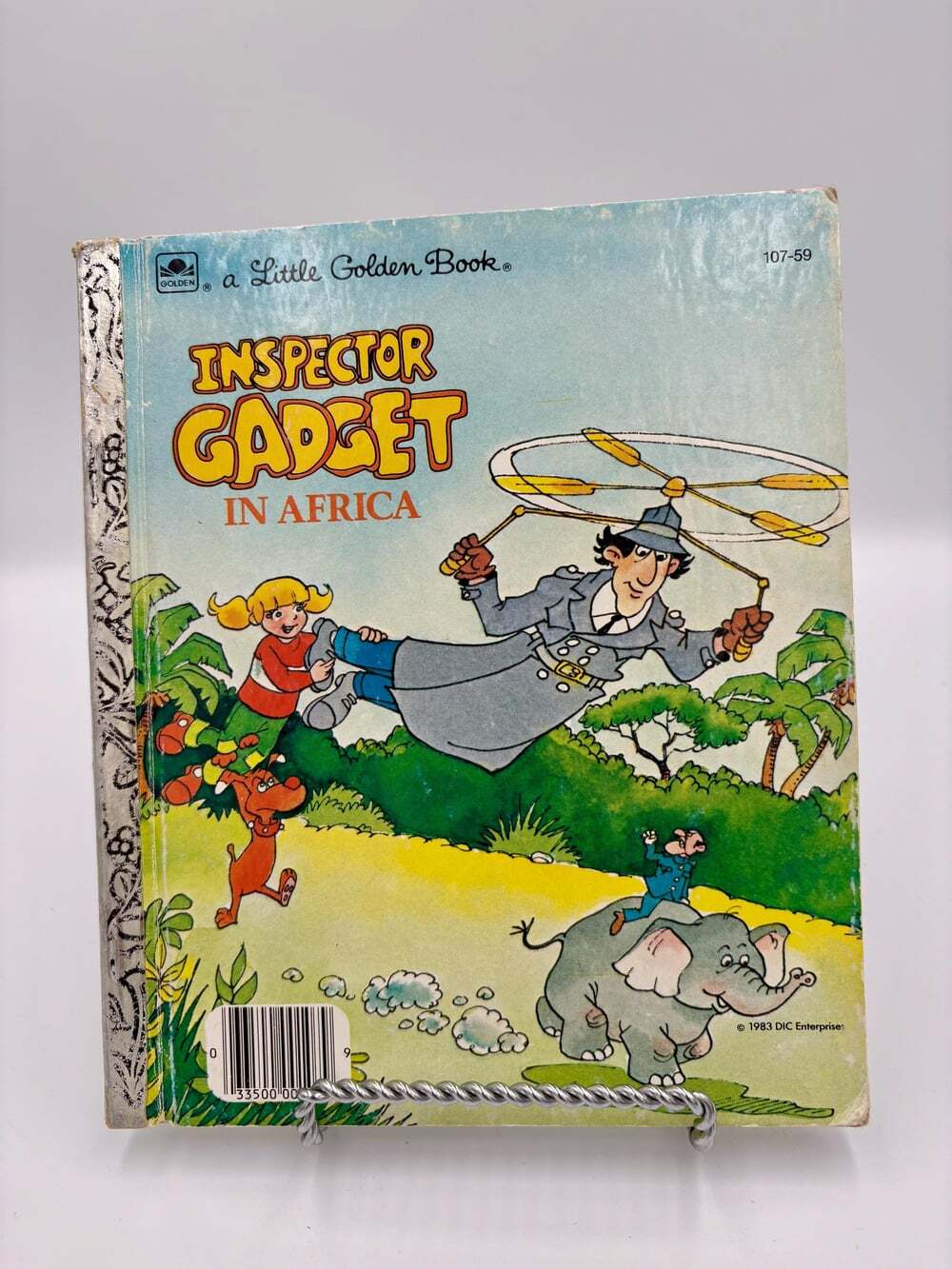 Vintage Little Golden Book – Inspector Gadget in Africa (1984) – Classic 80s Chi